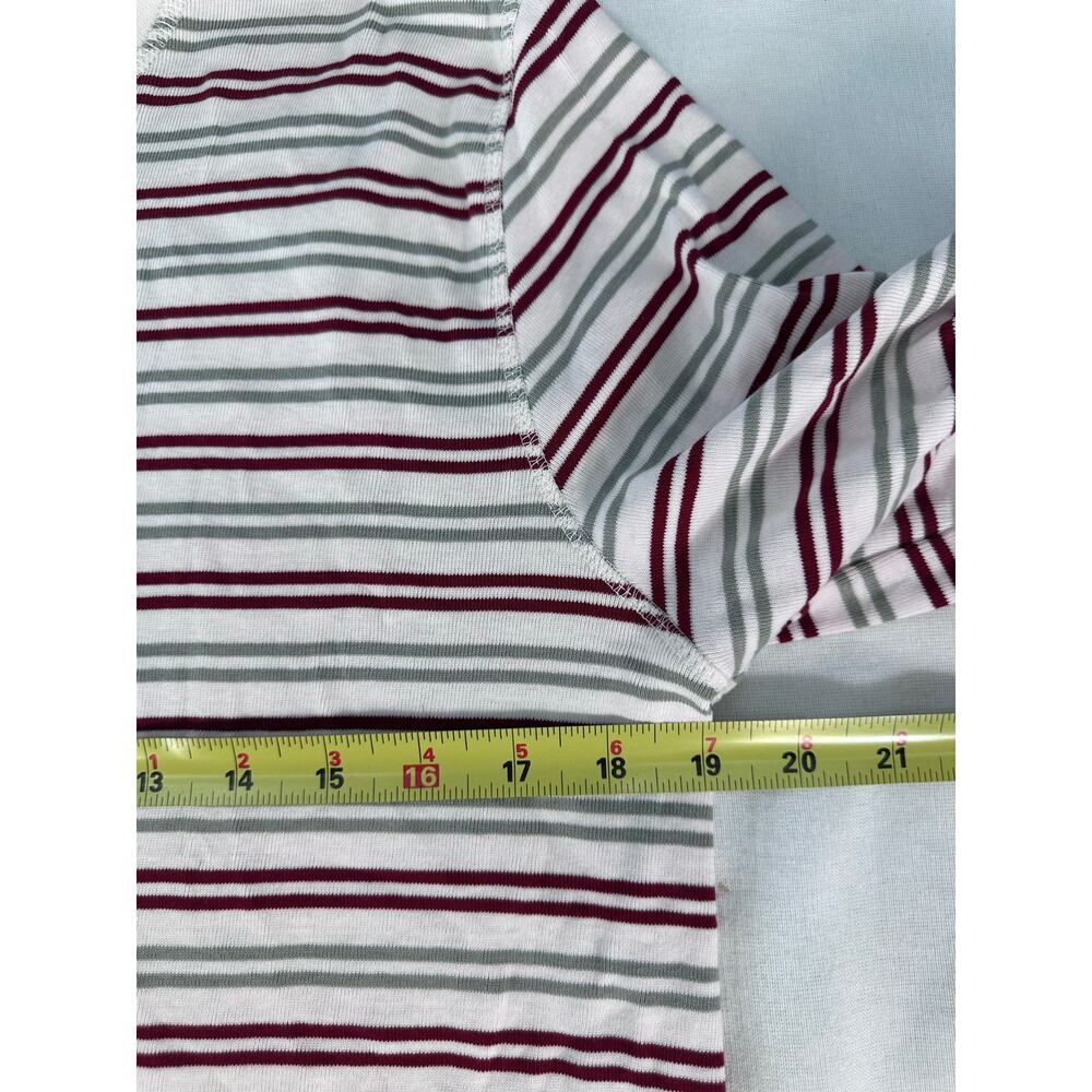 Pact Womens M Striped Red White Green Organic Cotton LS/Pant Jogger Pajama Set - Picture 7 of 15